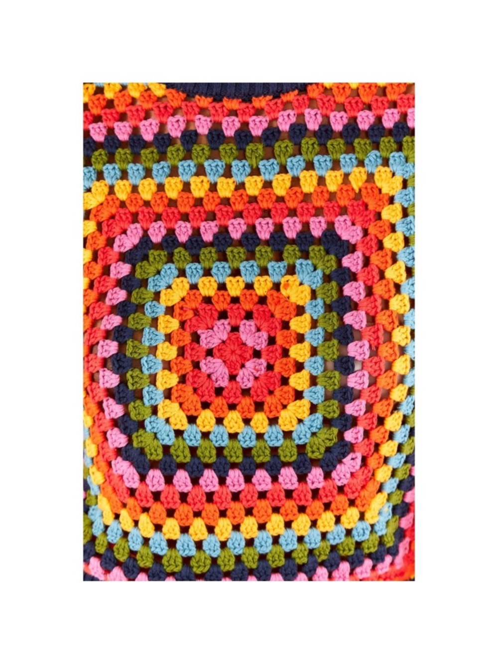 FARM Rio Multicolor Crochet Square Sweater - Picture 6 of 7
